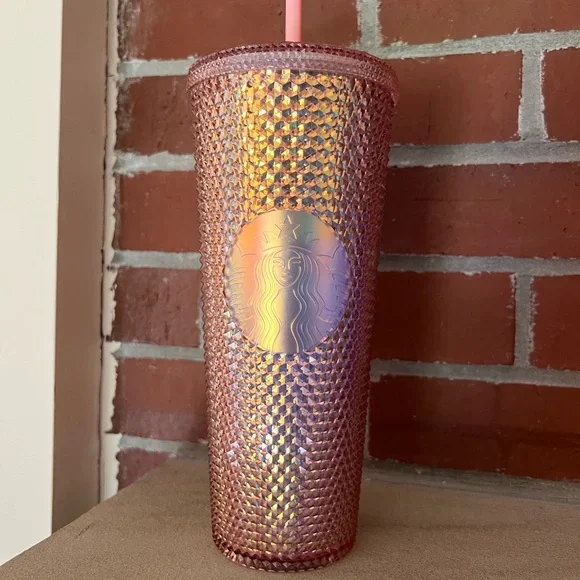 Starbucks | Kitchen | Starbucks Studded Tumbler Rose Gold China Overseas  220 Import Straw Lid 24oz | Poshmark